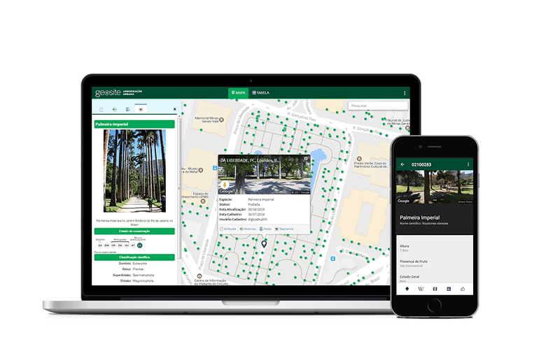 Geosite Arborização - tablet mockup